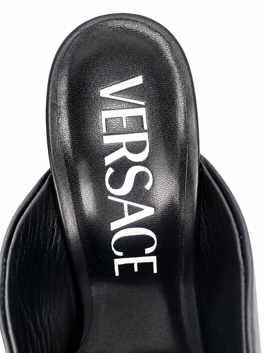 Versace Versace Black Leather Platform Mule Sandals EU 40.5 US 10.5 Made in Italy NWOB - Vestir